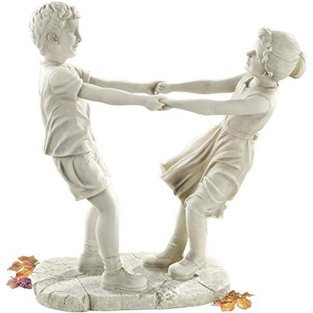 image:imageDesign Toscano Little Girl and Boy Dancing Garden Statue Large Antique StoneLarge