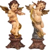 Design Toscano Italian Baroque-Style Musical Cherub Decorative Statues, Set of Two, 10 Inch, Resin, Full Color Finish