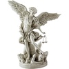 Design Toscano Michael the Archangel Religious Garden Decor Statue, 14 inches wide, 17 inches tall, Cast Stone Resin, Antique Stone Finish