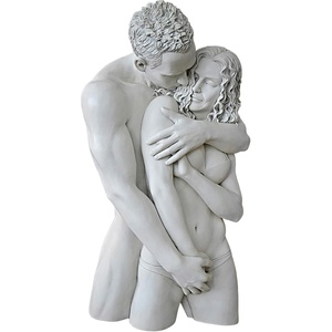 Design Toscano Dance of Desire Modern Couple Wall Sculpture for Bedroom or Bath, 17 inches wide, 23 inches tall, Cast Stone Resin, Bronze Finish(Engulfing Embrace)