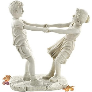 Design Toscano Little Girl and Boy Dancing Garden Statue, Large, Antique Stone(Large)