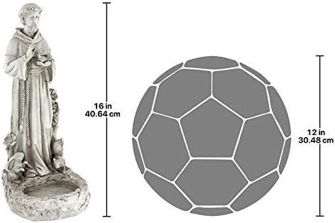 image:imageDesign Toscano Francis of Assisi Reflection Pool Outdoor Garden Statue Birdbath 7 inches wide 16 inches tall Cast Stone Resin Antique Stone FinishAntique Stone