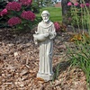 Design Toscano Francis of Assisi Reflection Pool Outdoor Garden Statue Birdbath, 7 inches wide, 16 inches tall, Cast Stone Resin, Antique Stone Finish(Antique Stone)