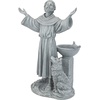 Design Toscano Francis of Assisi Reflection Pool Outdoor Garden Statue Birdbath, 7 inches wide, 16 inches tall, Cast Stone Resin, Antique Stone Finish(Greystone)