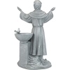 Design Toscano Francis of Assisi Reflection Pool Outdoor Garden Statue Birdbath, 7 inches wide, 16 inches tall, Cast Stone Resin, Antique Stone Finish(Greystone)