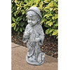 Design Toscano Francis of Assisi Reflection Pool Outdoor Garden Statue Birdbath, 7 inches wide, 16 inches tall, Cast Stone Resin, Antique Stone Finish(Two Tone Stone)