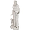Design Toscano Francis of Assisi Reflection Pool Outdoor Garden Statue Birdbath, 7 inches wide, 16 inches tall, Cast Stone Resin, Antique Stone Finish(White)