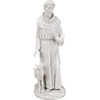 Design Toscano Francis of Assisi Reflection Pool Outdoor Garden Statue Birdbath, 7 inches wide, 16 inches tall, Cast Stone Resin, Antique Stone Finish(White)