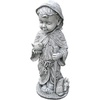 Design Toscano Francis of Assisi Reflection Pool Outdoor Garden Statue Birdbath, 7 inches wide, 16 inches tall, Cast Stone Resin, Antique Stone Finish(Two Tone Stone)
