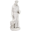 Design Toscano Francis of Assisi Reflection Pool Outdoor Garden Statue Birdbath, 7 inches wide, 16 inches tall, Cast Stone Resin, Antique Stone Finish(White)